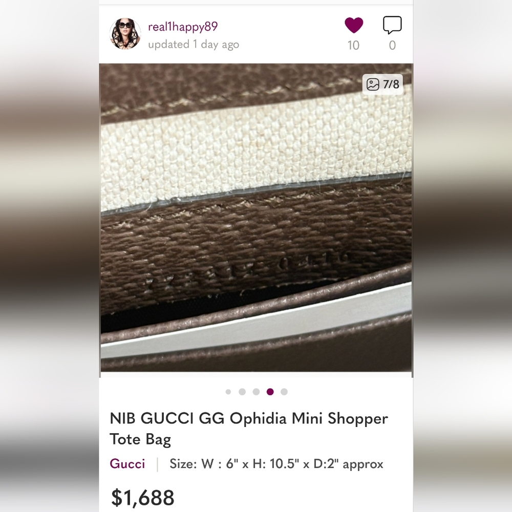 GUCCI MINI WHEEL Entries To WIN NIB Gucci Ophidia GG Mini Bag 🎊🥳 - Picture 9 of 15